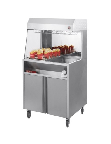 Poste de salage et chauffe-frites sur meuble - 1200 W | Casselin - CPDSGM - 1