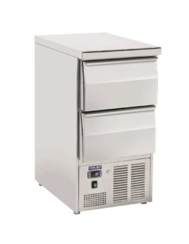 Saladette réfrigérée avec plan de travail en inox - 2 tiroirs - 1