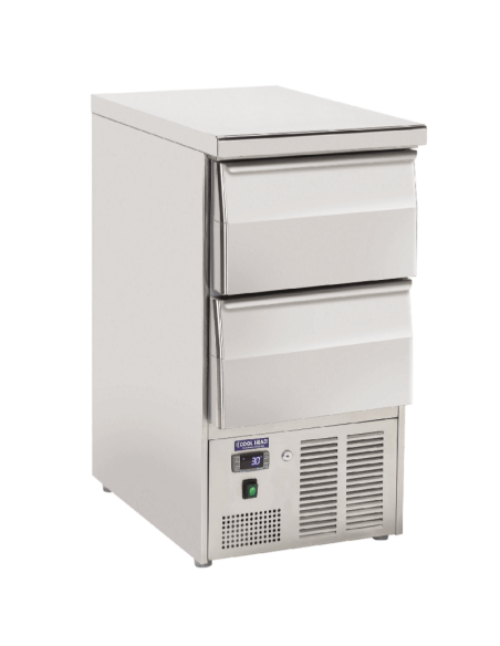 Saladette réfrigérée avec plan de travail en inox - 2 tiroirs - 1
