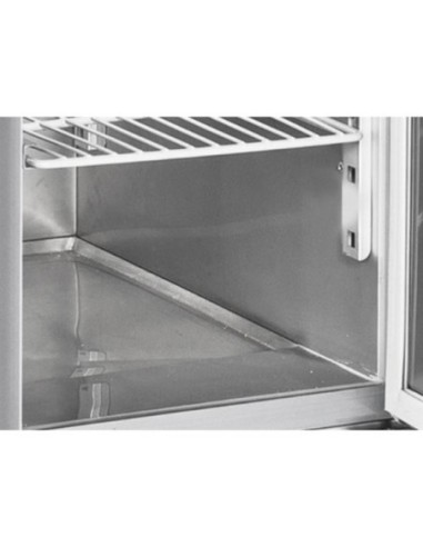 Saladette réfrigérée avec plan de travail en inox - 1 porte - 2