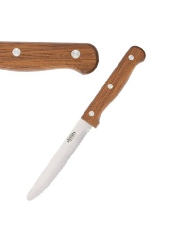 Couteaux à steak arrondis Olympia bois (x12) - 1