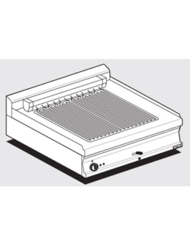 Grill inox contact direct sur résistance - L 800 mm - 2