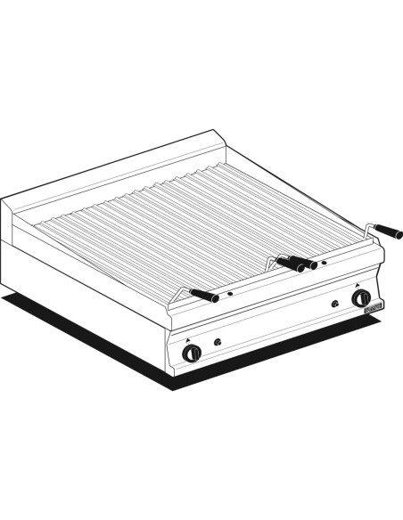 Grill pierre de lave électrique 2 grilles - L 800 mm - 2