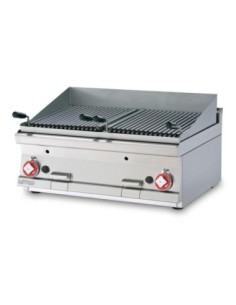 Grill pierre de lave à gaz 2 grilles - L 800 mm - 1
