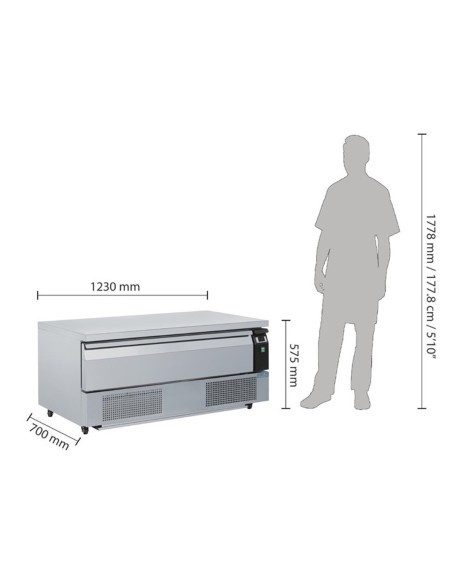 Soubassement double réfrigération 1 tiroir Polar Série U 3x GN 1/1 - 1