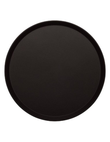 Plateau rond fibre de verre antidérapant Treadlite Cambro noir 35,5 cm - 1