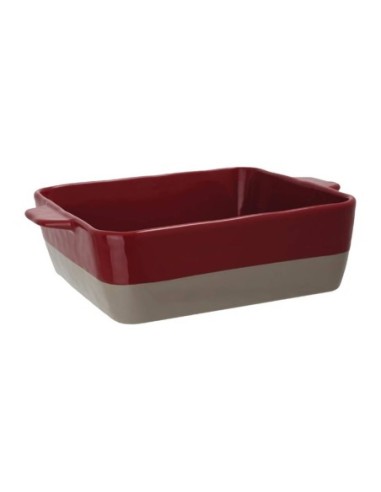 Plat à rôtir rouge et taupe Olympia 4,2L - 1