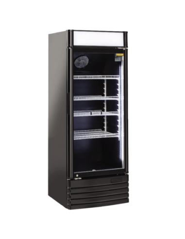 Armoire vitrine à boissons noire 300 litres avec canopy plat - 1