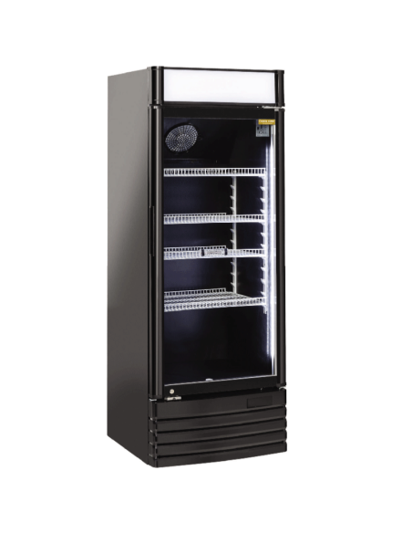 Armoire vitrine à boissons noire 300 litres avec canopy plat - 1