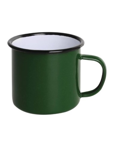 Mugs en acier émaillé vert et noir Olympia 350ml - 1