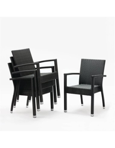 Fauteuils en rotin PE Bolero anthracite - 1
