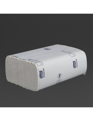Essuie-mains 1 pli pliage en Z Tork blanc (lot de 12) - 1