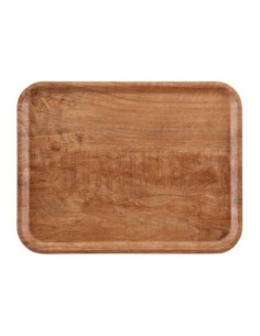 Plateau stratifié surface grainée Madeira Cambro olivier marron 43 cm - 1