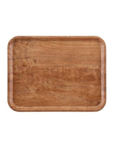 Plateau stratifié surface grainée Madeira Cambro olivier marron 43 cm - 1