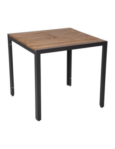 Table carrée en acier et acacia Bolero 80 cm - 1