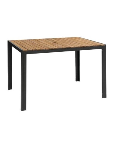 Table rectangulaire en acier et acacia Bolero 120 cm - 1