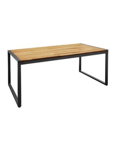 Table industrielle rectangulaire acier et acacia Bolero 180 cm - 1