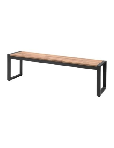 Bancs industriels en acier et acacia Bolero 160 cm (lot de 2) - 1