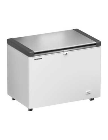Congélateur coffre avec couvercle battant en inox 266L - 1
