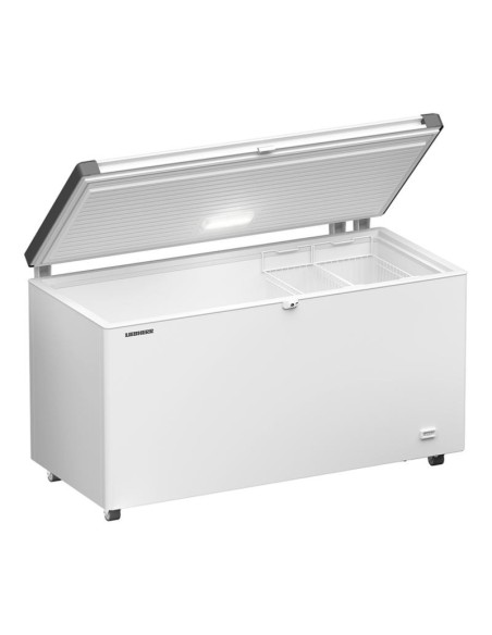 Congélateur coffre avec couvercle battant blanc 404L - 3