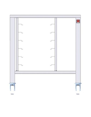 Support inox sur roulettes avec racks pour four EKF416 | EKA - EKTRS411 - 1