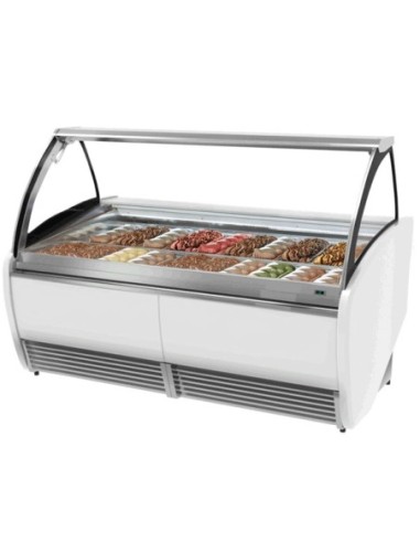 Vitrine de présentation glacier 1.9 m - 20 bacs - 1