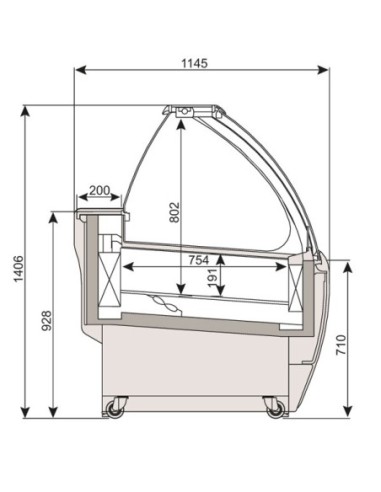 Vitrine de présentation glacier 1.9 m - 20 bacs - 3