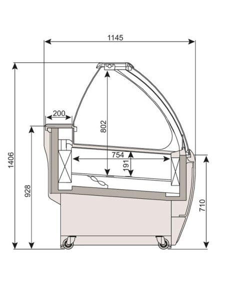 Vitrine de présentation glacier 1.9 m - 20 bacs - 3