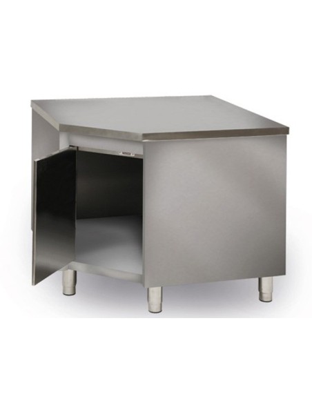Meuble d'angle inox bas central P 700 mm - 1