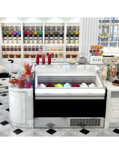 Vitrine de présentation glacier avec réserve P 670 - ESTI Noire - 1