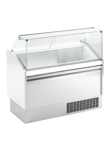Vitrine de présentation glacier avec réserve P 670 - ESTI Blanche - 1