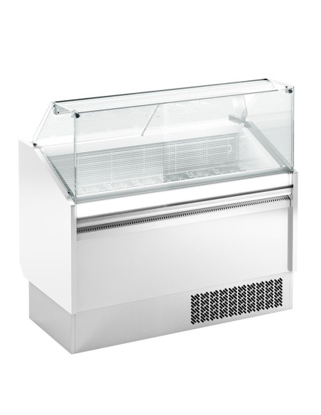 Vitrine de présentation glacier avec réserve P 670 - ESTI Blanche - 1