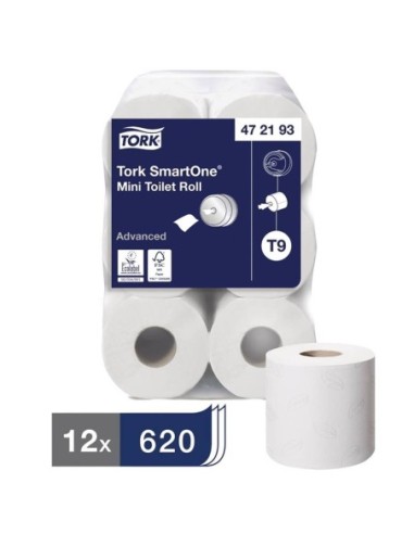 Mini rouleaux de papier toilette Smart One Tork (Pack 12) - 1