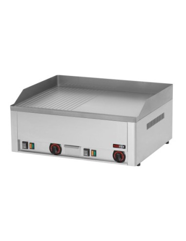 Plaque de cuisson électrique mi-lisse mi-rainurée -double - 1