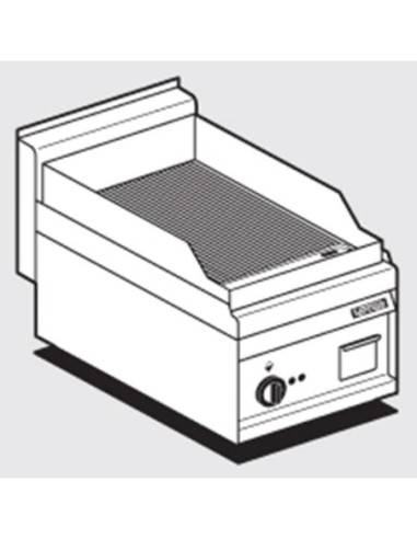 Plancha Fry-Top électrique 230V plaque rainurée - Série 650