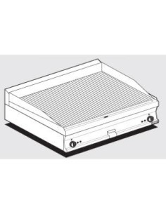 Plancha Fry-Top électrique rainurée en acier chromé - 1