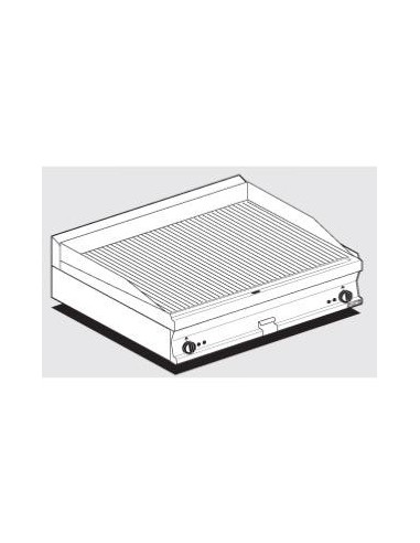 Plancha Fry-Top électrique rainurée en acier chromé - 1