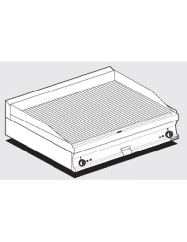 Plancha Fry-Top électrique rainurée en acier - 1