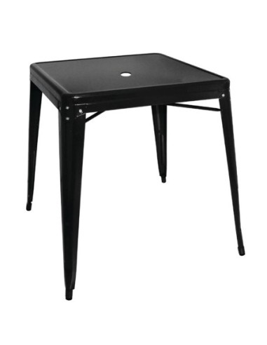 Table carrée en acier noir Bolero Bistro 668mm - 1