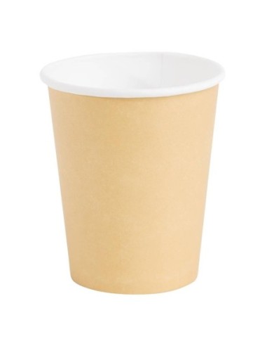 Gobelets jetables boissons chaudes Fiesta Recyclable marron 225ml x1000 - 1