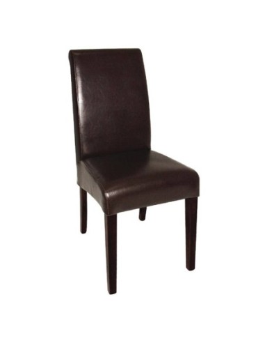 Chaises en simili cuir à dossier incurvé Bolero noires - 1