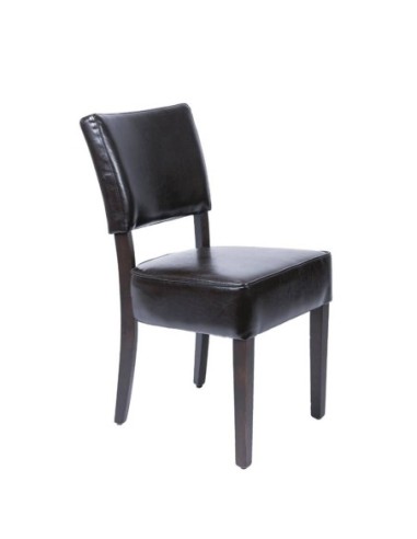 Chaises confortables en simili cuir Bolero marron foncé - 1