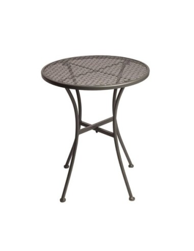 Table bistro ronde en acier ajouré Bolero grise 600mm - 1