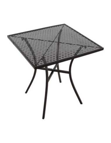 Table bistro carrée en acier ajouré Bolero noire 700mm - 1
