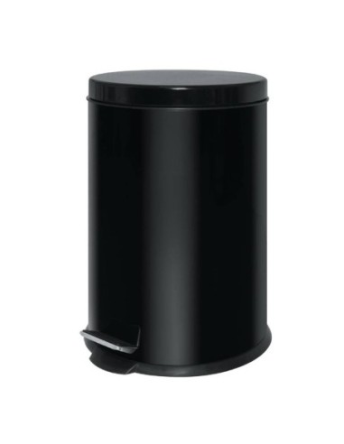 Poubelle à pédale en acier inoxydable noire 20L - 1