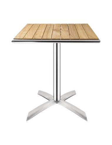 Table bistro carrée plateau basculant frêne Bolero 600mm - 1