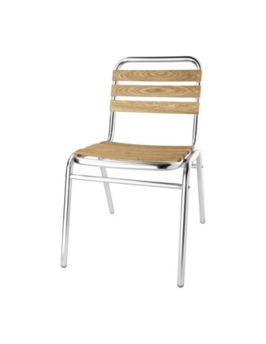 Chaises bistro frêne et aluminium Bolero - 1