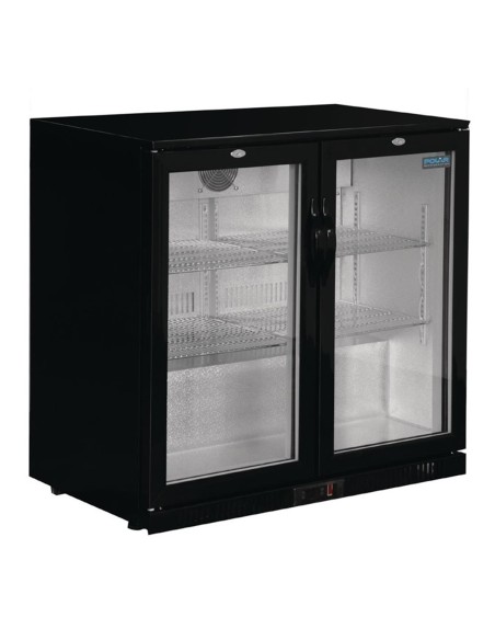 Arrière-bar deux portes pivotantes Polar Série G noir 208L - 1
