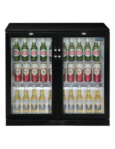 Arrière-bar deux portes pivotantes Polar Série G noir 208L - 2