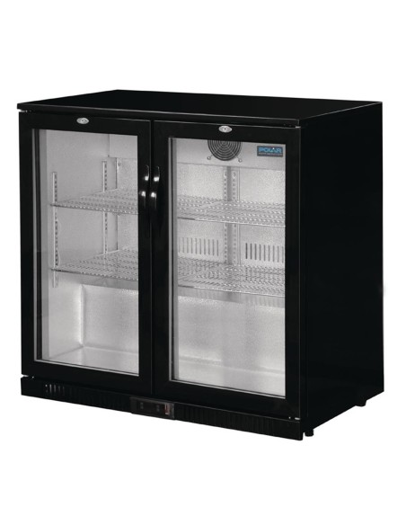 Arrière-bar deux portes pivotantes Polar Série G noir 208L - 3